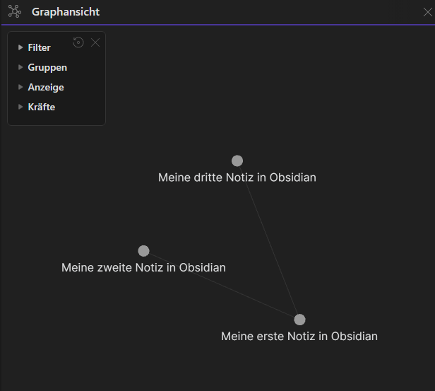 Obsidian Graphansicht als Überblick über deinen Zettelkasten